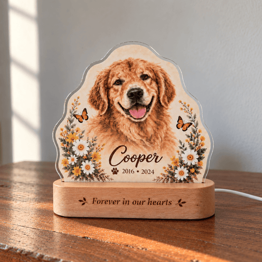 Personalized Dog Memorial Night Light from Photo – Custom Pet Keepsake - Everfondly