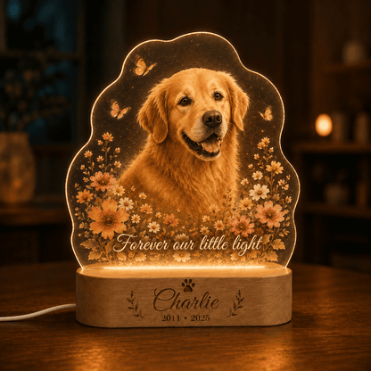 Custom Dog Memorial Night Light with Butterflies