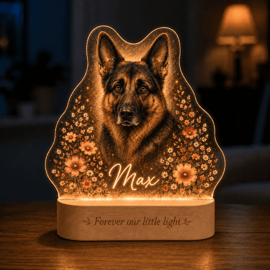 Custom Dog Memorial Night Light with Name and Quote