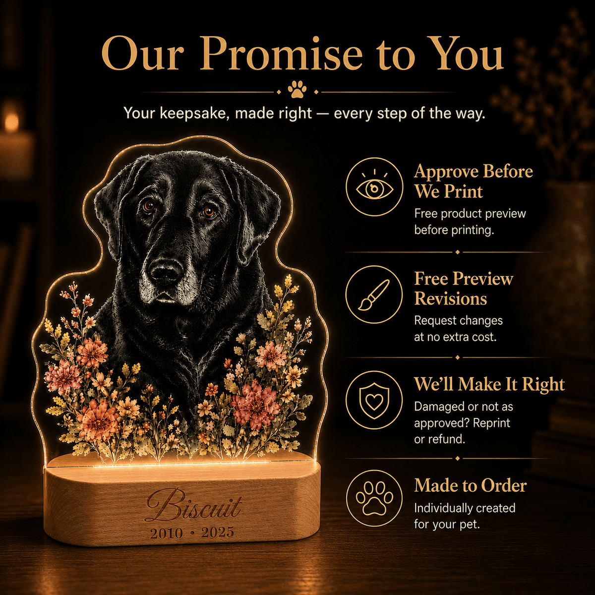 Personalized Dog Memorial Night Light - Everfondly