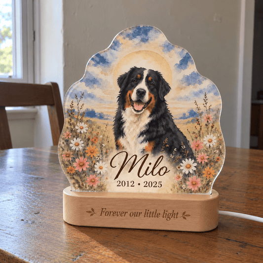 Personalized Sunrise Dog Memorial Night Light with Photo & Name - Everfondly