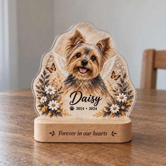 Personalized Dog Memorial Night Light – Angel Wings - Everfondly