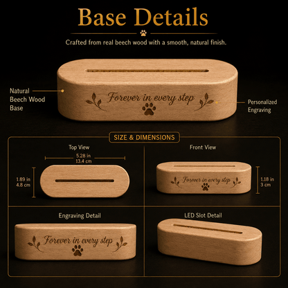 Personalized Dog Memorial Paw Night Light - Everfondly