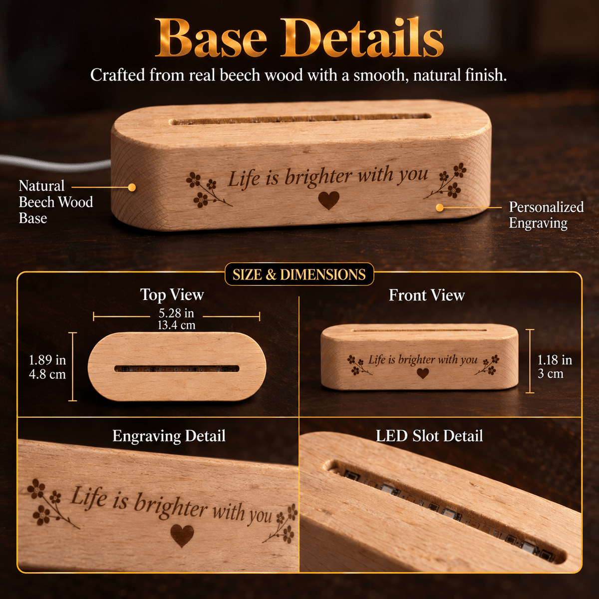 Personalized Winter Night Dog Night Light with Photo & Name - Everfondly