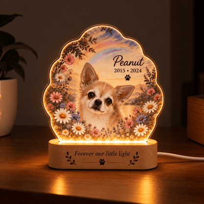 Personalized Rainbow Bridge Dog Memorial Light Flower Meadow